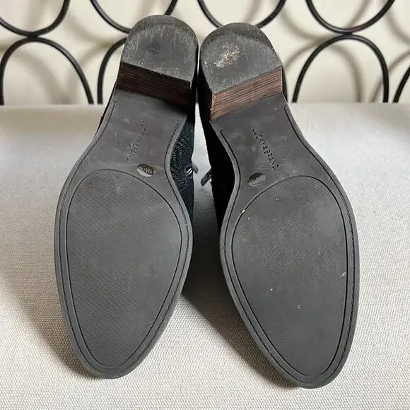 Lucky Brand Pardina black suede leather heel ankle boots with zipper size 9 - Picture 8 of 10